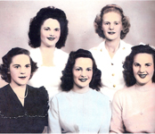 Myrtle's sisters in 1944. Myrt is in the Woman Marines. The sisters 
have a reunion in Oregon every year.